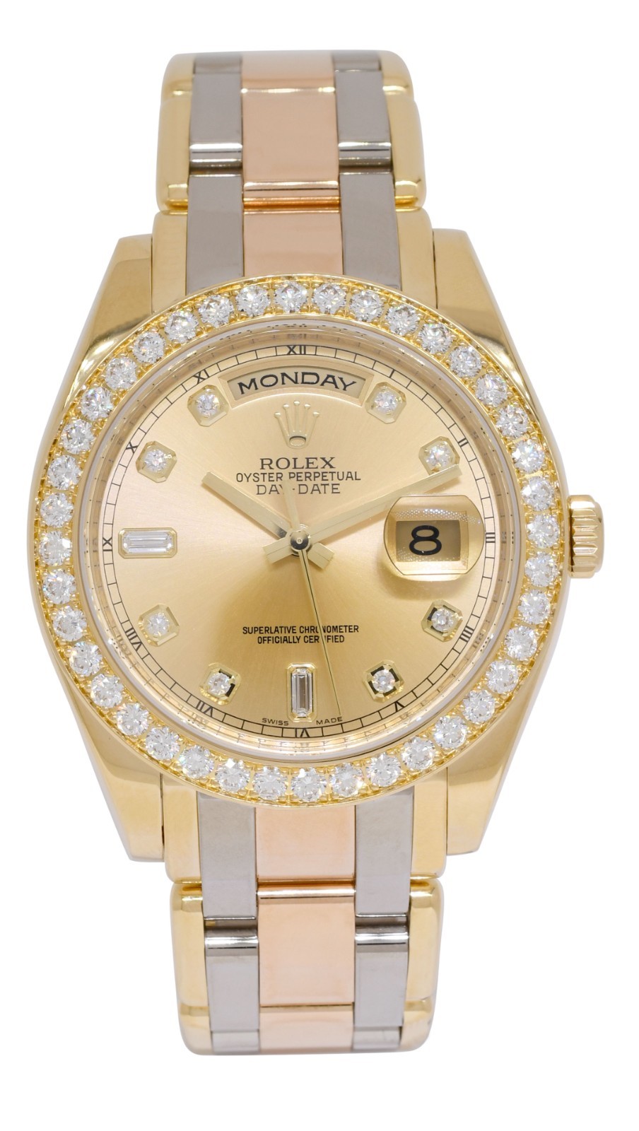 Rolex Masterpiece Tridor 18k Tri Gold Diamond Dial/Bezel Mens 39mm Watch V 18948