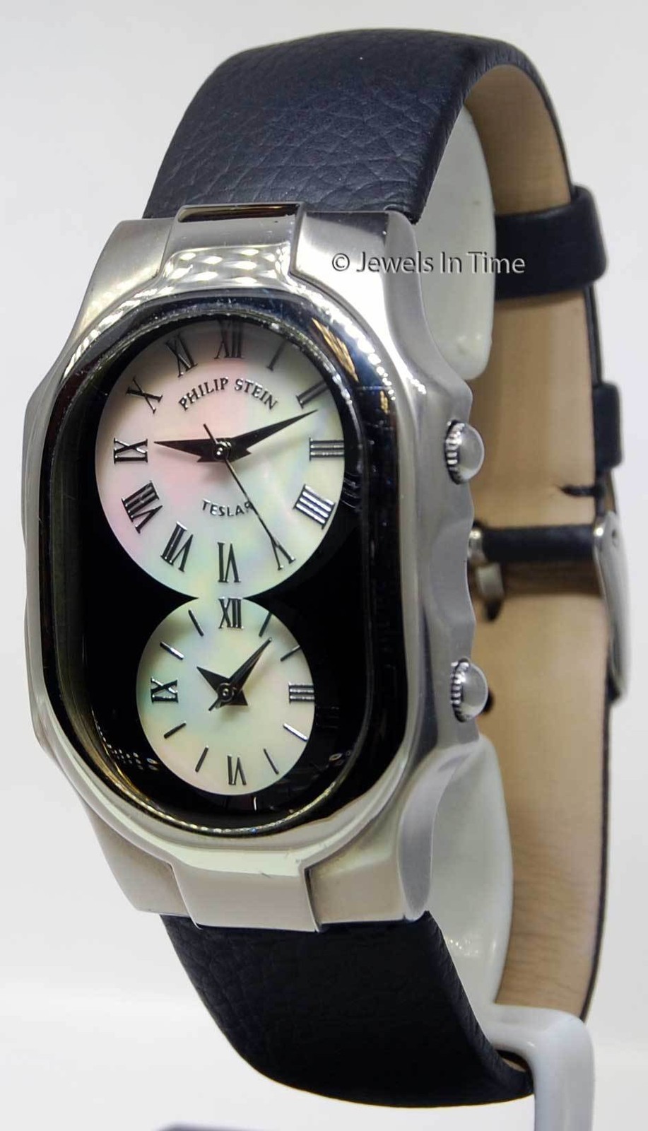 Philip Stein Teslar Stainless Steel Mother Of Pearl Dials Large Watch