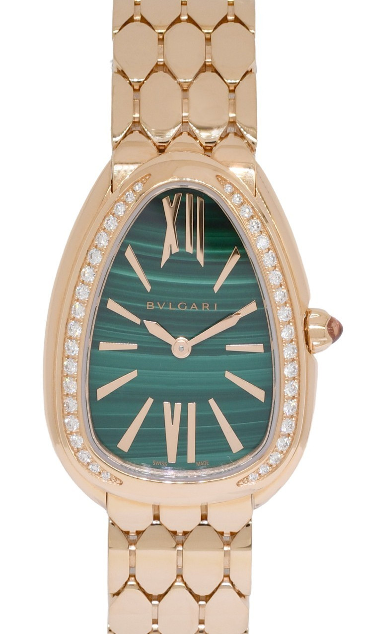Bvlgari Serpenti Seduttori Rose Gold Diamond Malachite Dial Watch B/P '24 103944 Bvlgari Serpenti Seduttori Rose Gold Diamond Malachite Dial Watch B/P '24 103944