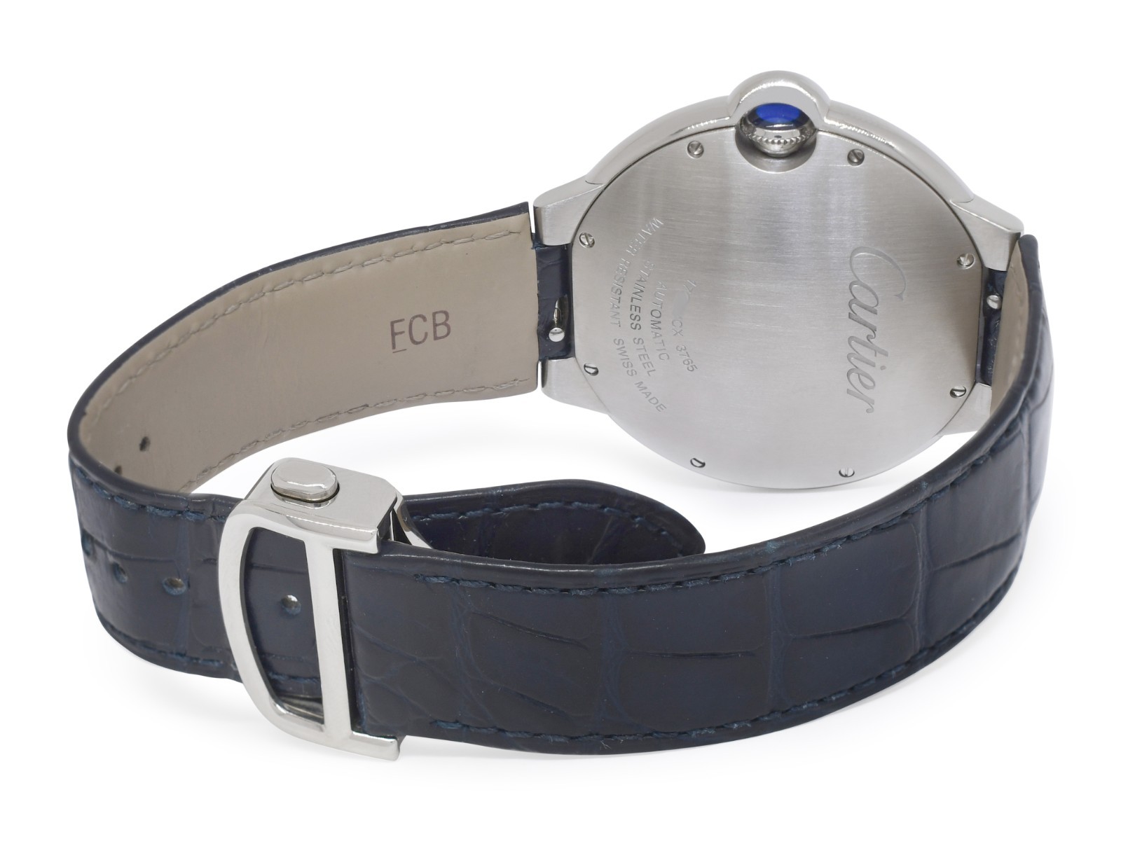 Cartier Ballon Bleu 42mm Steel Blue Dial Mens Automatic Watch WSBB0027 3765