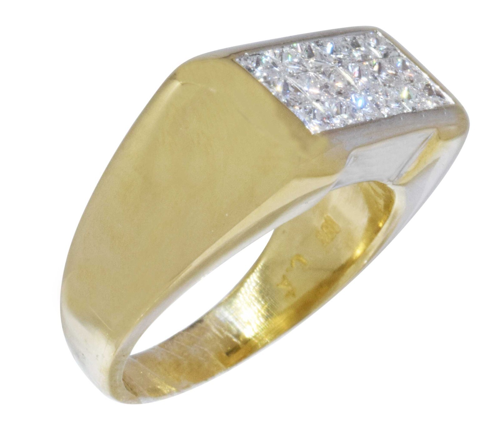 Ring Mens 18k Yellow Gold & 1.00 Carat Diamond 5.5