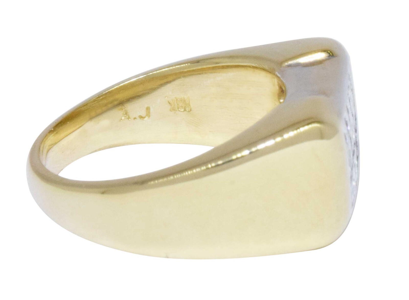 Ring Mens 18k Yellow Gold & 1.00 Carat Diamond 5.5