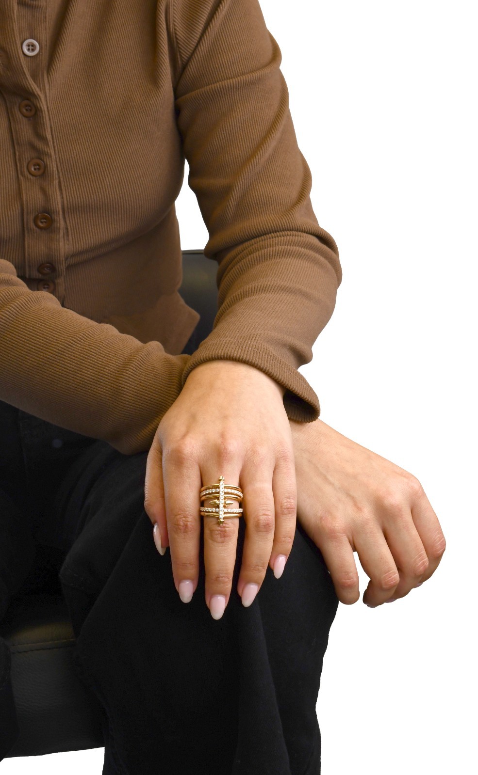 Tiffany & Co. Titan by Pharrell Williams Pave Diamond Rose Gold Ring Size 8.5