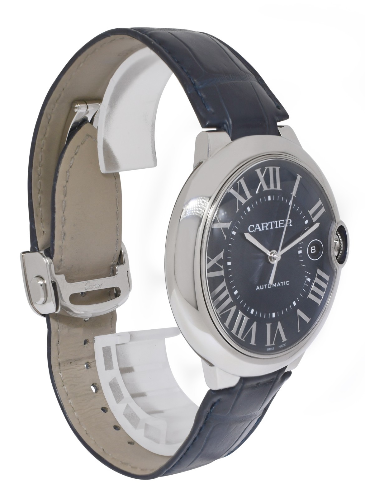 Cartier Ballon Bleu 42mm Steel Blue Dial Mens Automatic Watch WSBB0027 3765