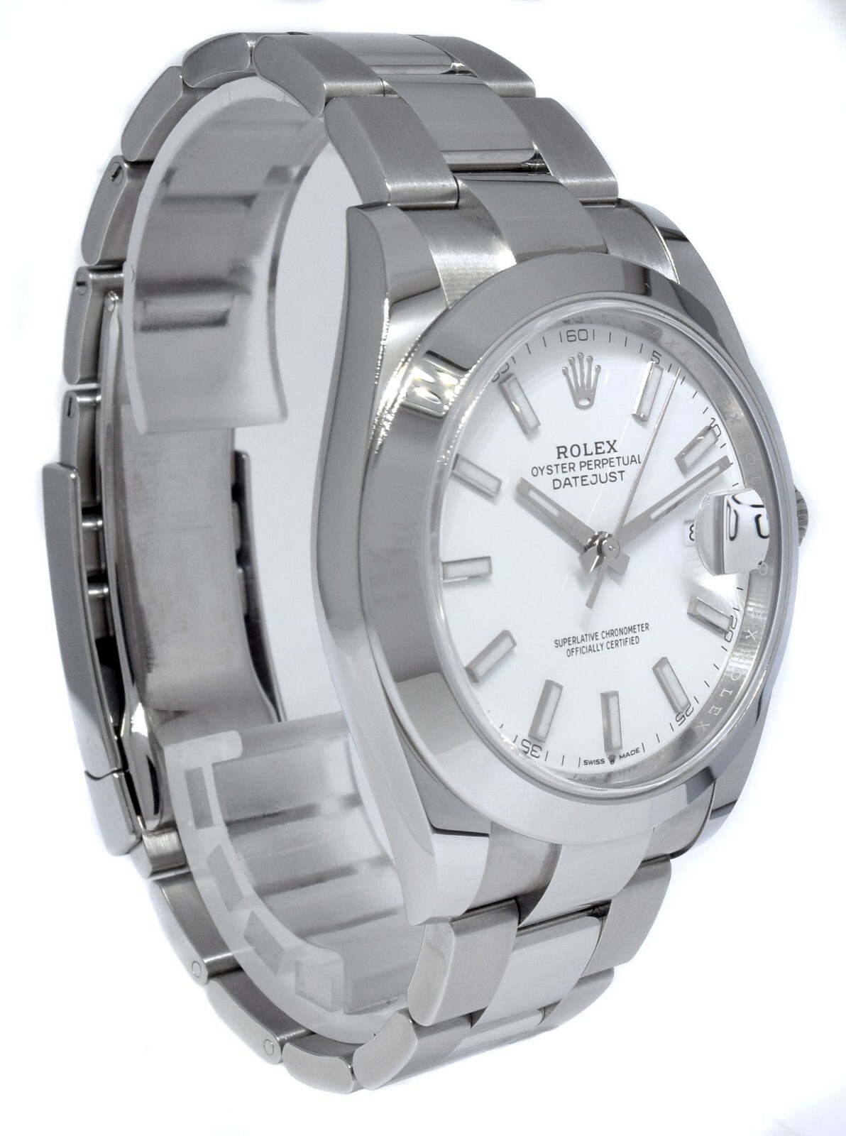 Rolex NOS Datejust 41 Steel White Dial Oyster Bracelet Watch B/P '20 126300