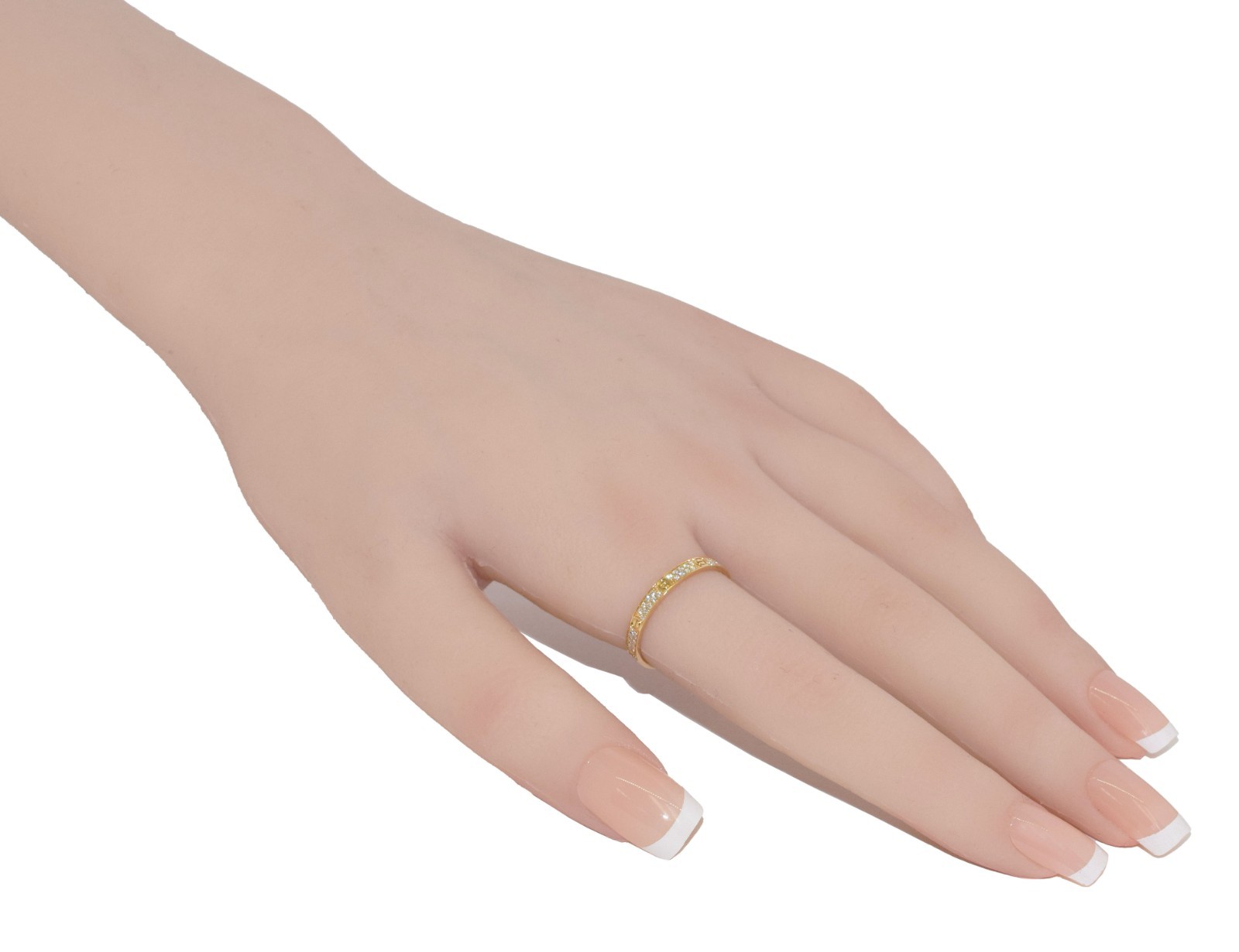 Cartier Love Ring Pave Diamond 18k Yellow Gold Mini Band Size 56 B/P'24 B4218056 Cartier Love Ring Pave Diamond 18k Yellow Gold Mini Band Size 56 B/P'24 B4218056