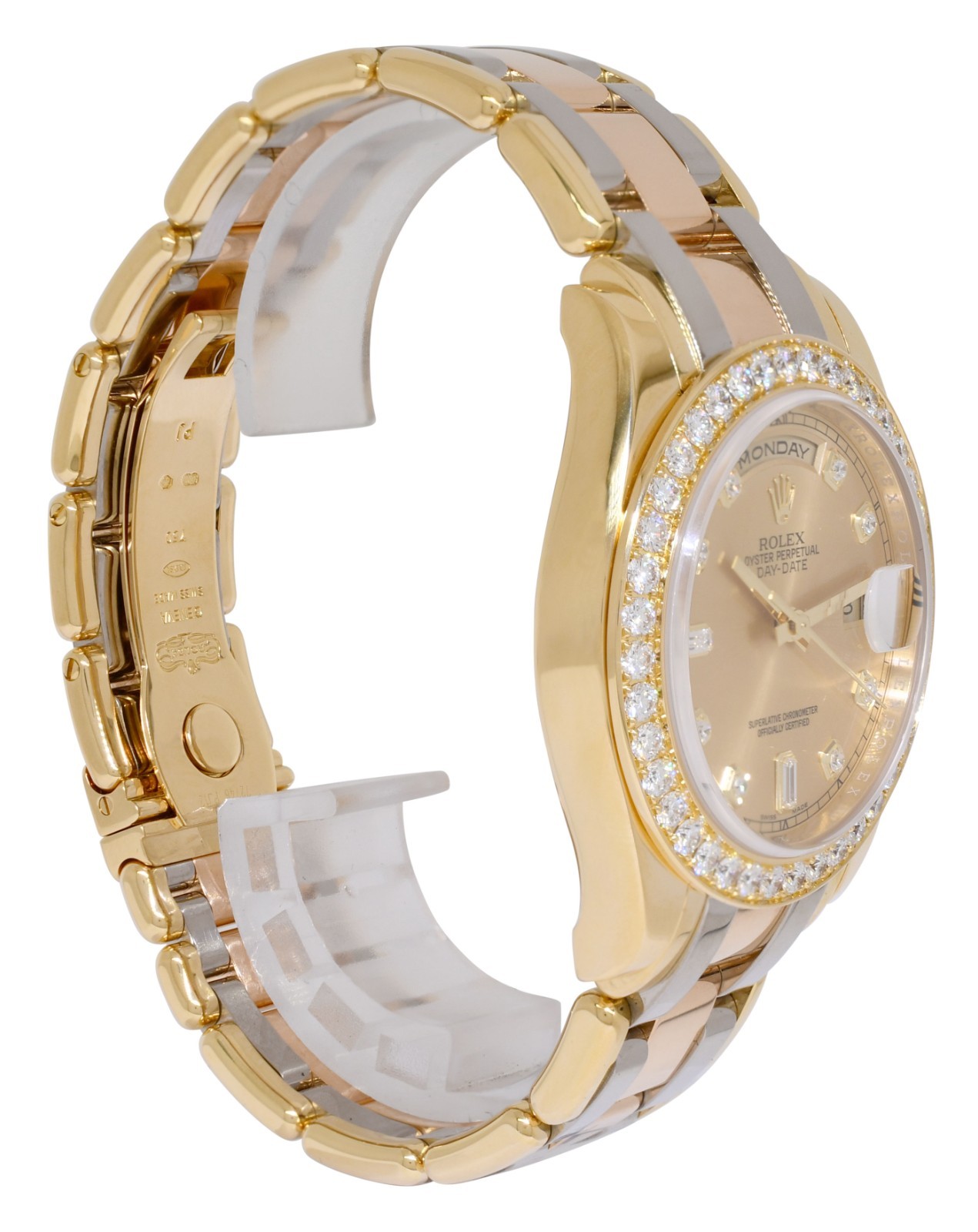 Rolex Masterpiece Tridor 18k Tri Gold Diamond Dial/Bezel Mens 39mm Watch V 18948