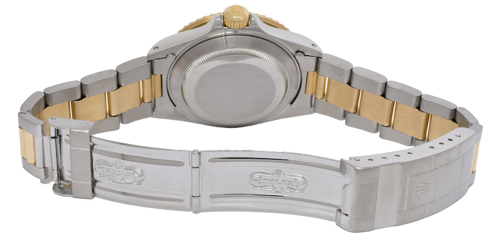 Rolex Submariner 18k Yellow Gold/Steel Slate Serti Diamond 40mm Watch U 16613