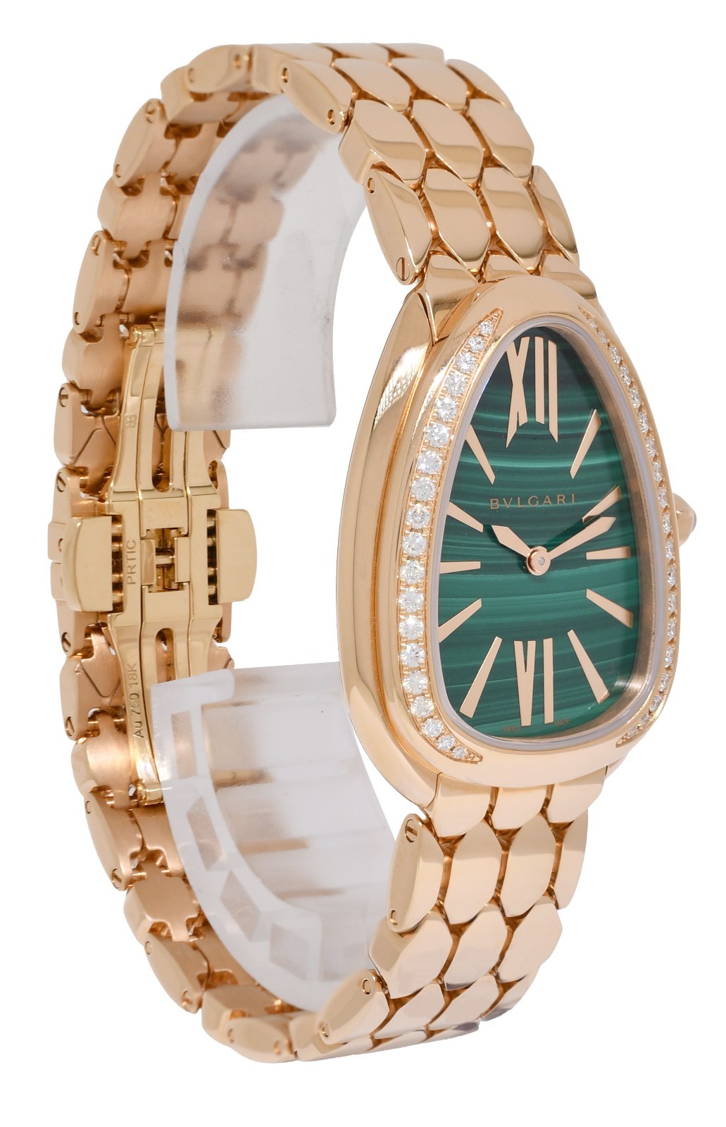 Bvlgari Serpenti Seduttori Rose Gold Diamond Malachite Dial Watch B/P '24 103944