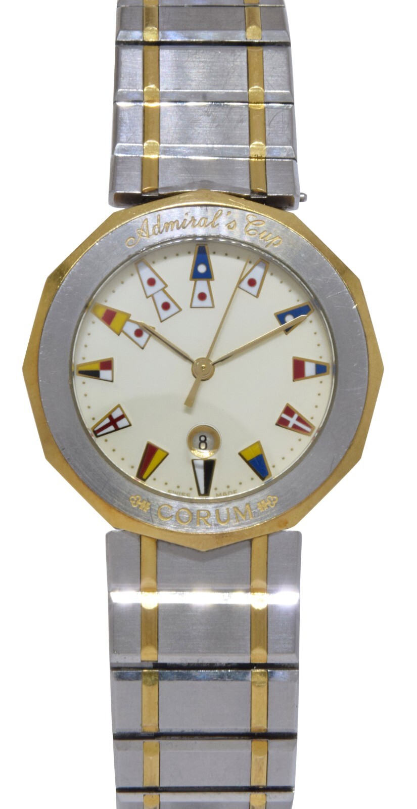 Corum Admirals Cup 18k Yellow Gold/Steel Mens 35mm Quartz Watch 99.810.21V52B Corum Admirals Cup 18k Yellow Gold/Steel Mens 35mm Quartz Watch 99.810.21V52B
