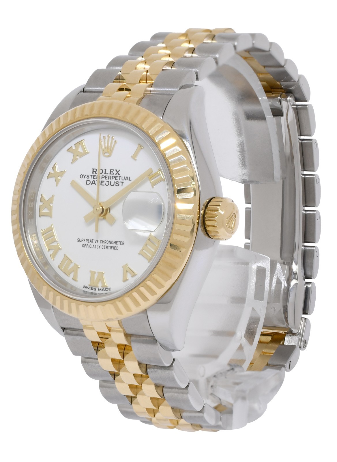 Rolex Datejust 28 18k Yellow Gold/Steel White Dial Ladies Watch '16+ 279173