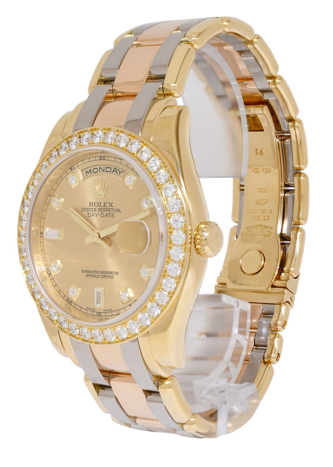 Rolex Masterpiece Tridor 18k Tri Gold Diamond Dial/Bezel Mens 39mm Watch V 18948