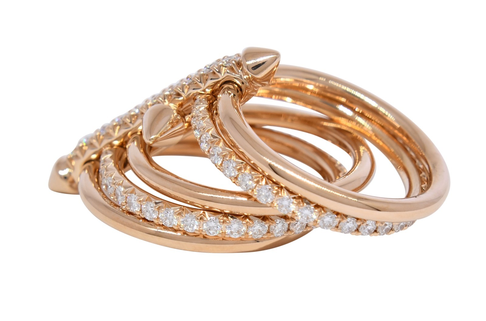 Tiffany & Co. Titan by Pharrell Williams Pave Diamond Rose Gold Ring Size 8.5