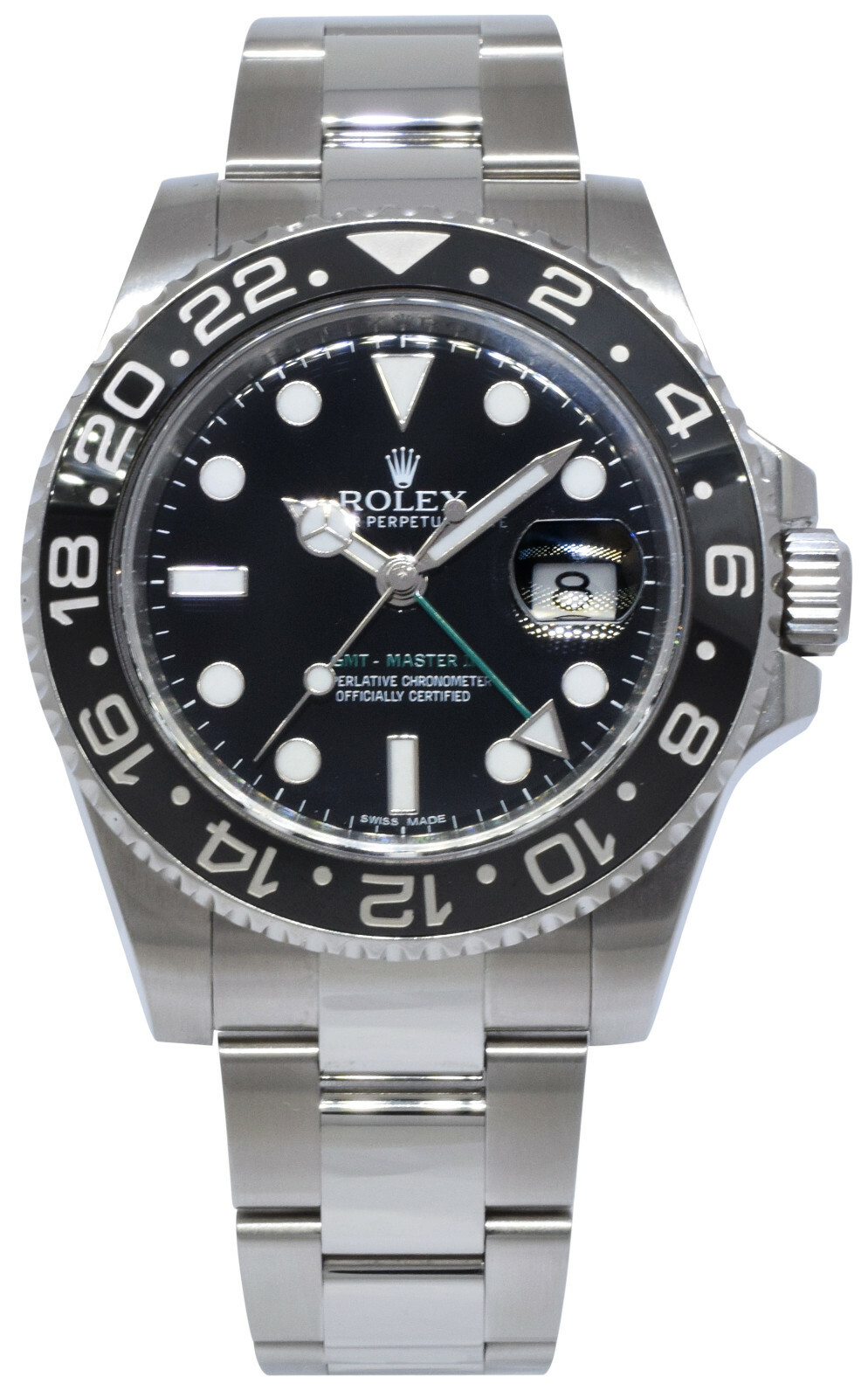 Rolex GMT-Master II Steel Ceramic Black/Green 40mm Watch Scrambled 116710