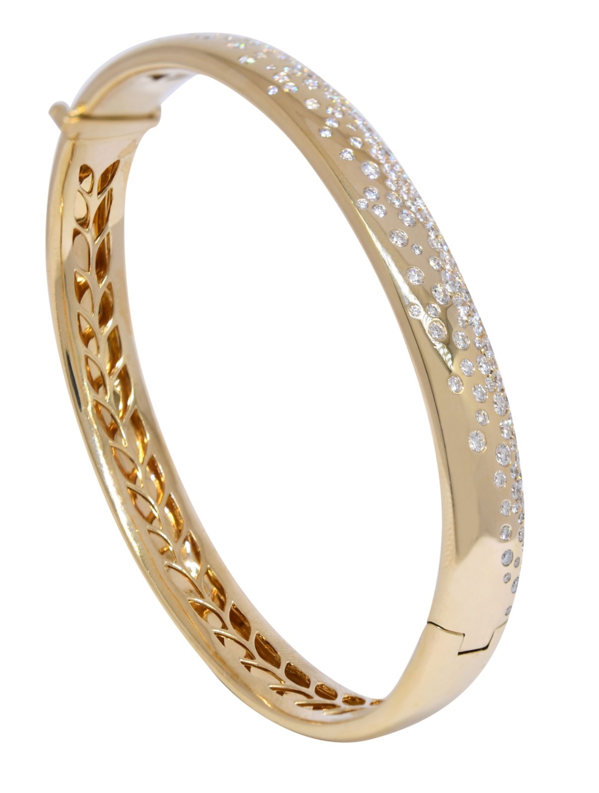 Kat Florence Sodapop D Flawless Diamond 18k Yellow Gold Bangle Bracelet