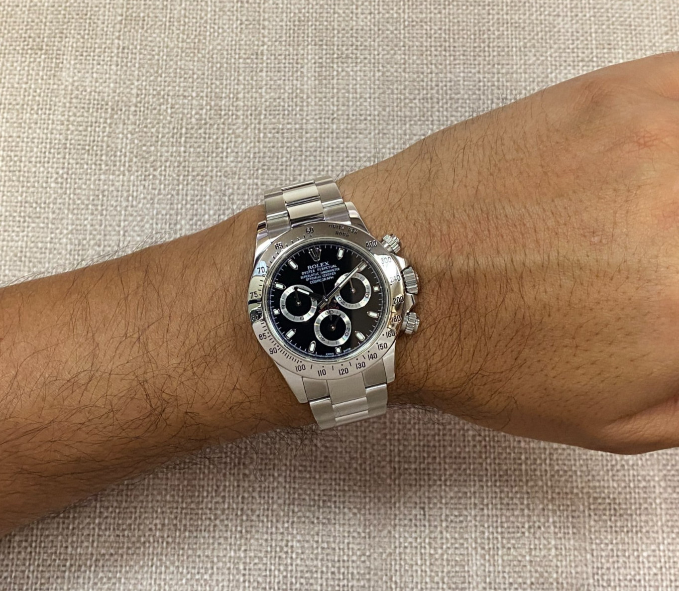 Rolex Daytona Chronograph Steel Black Dial Mens 40mm Watch V 116520
