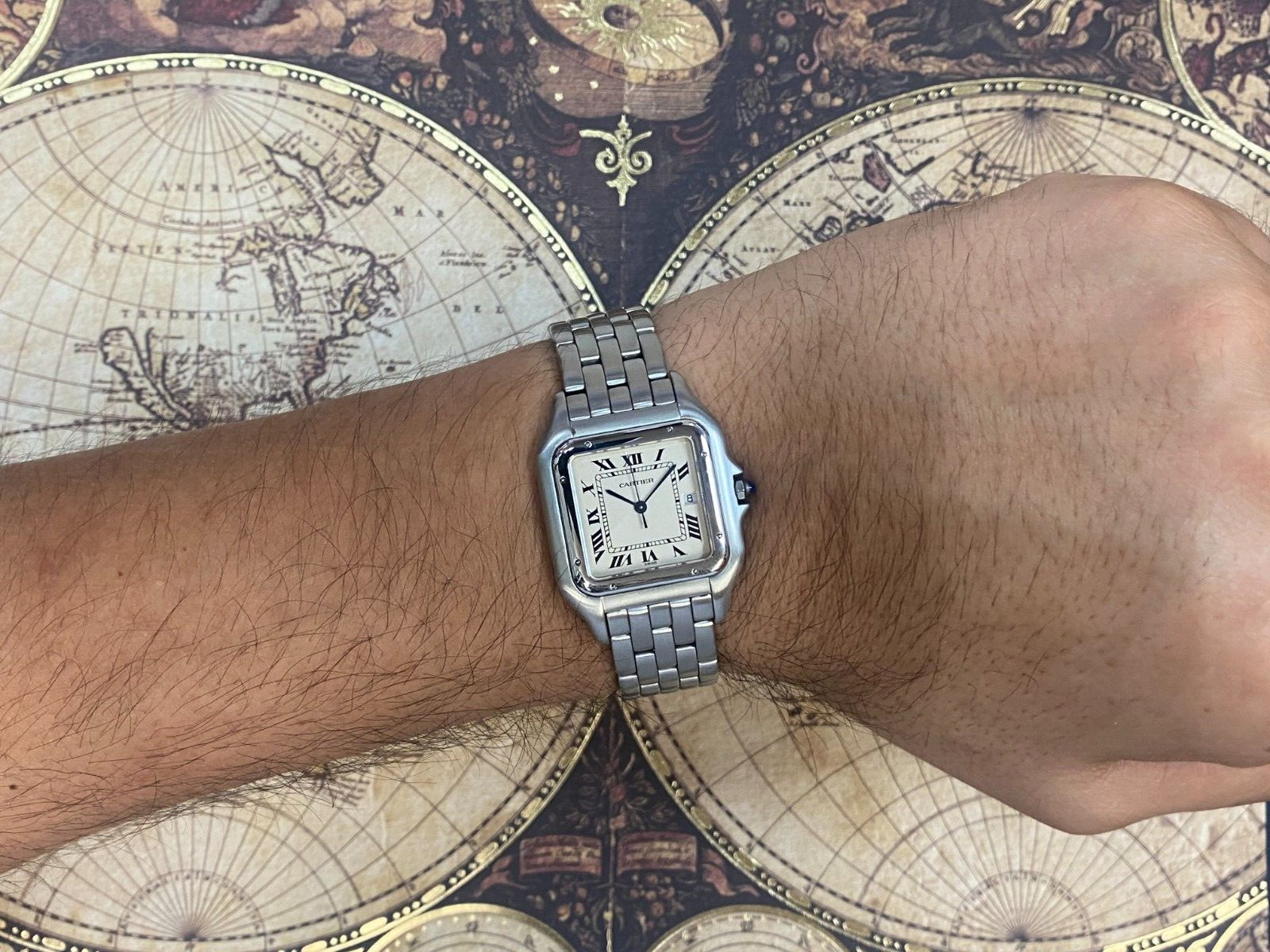 Cartier Panthere Jumbo Stainless Steel Silver Roman Dial Quartz Watch 1300 Cartier Panthere Jumbo Stainless Steel Silver Roman Dial Quartz Watch 1300