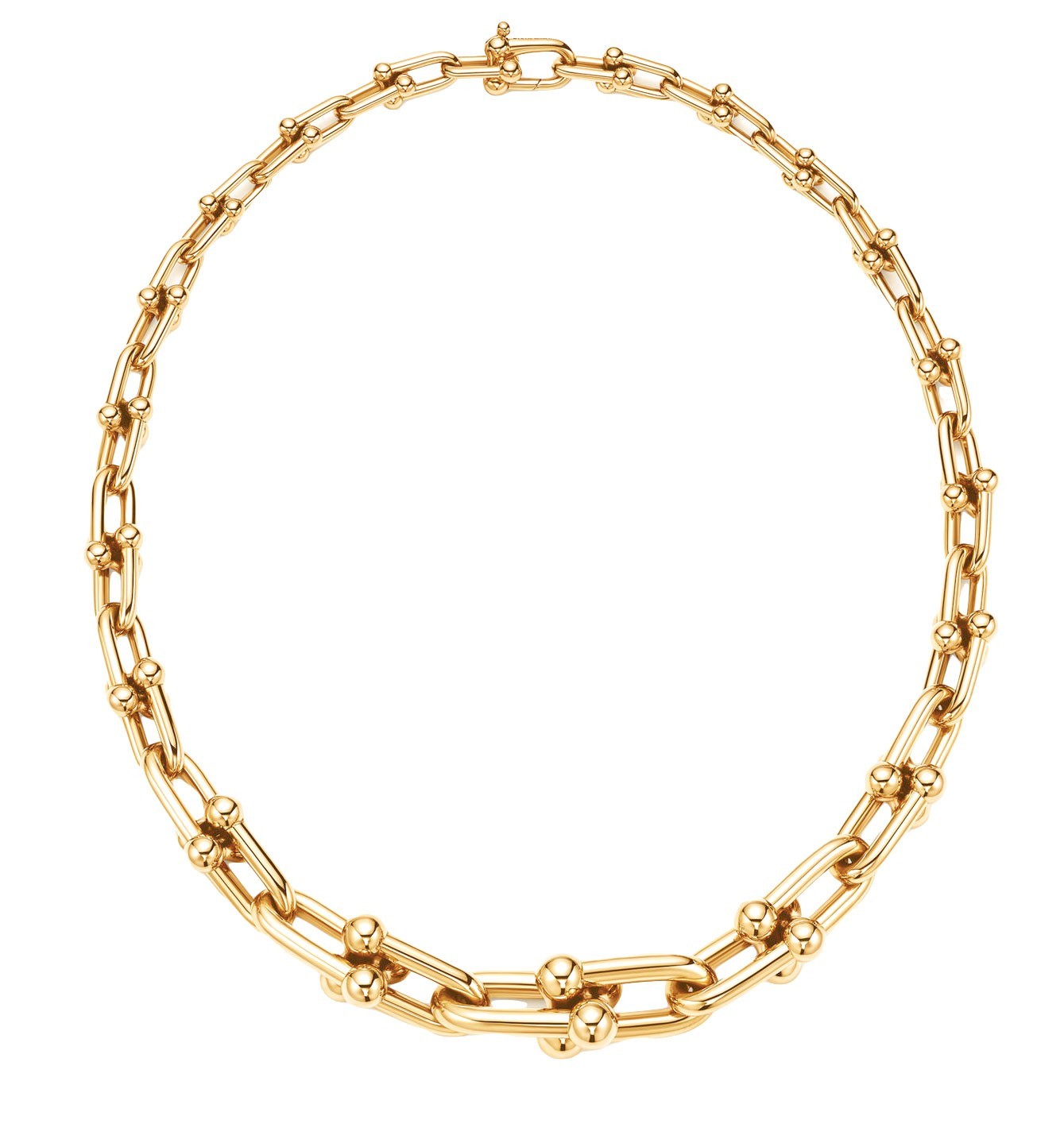 Tiffany & Co. HardWear 18k Yellow Gold Graduated Link Necklace Box 60153063