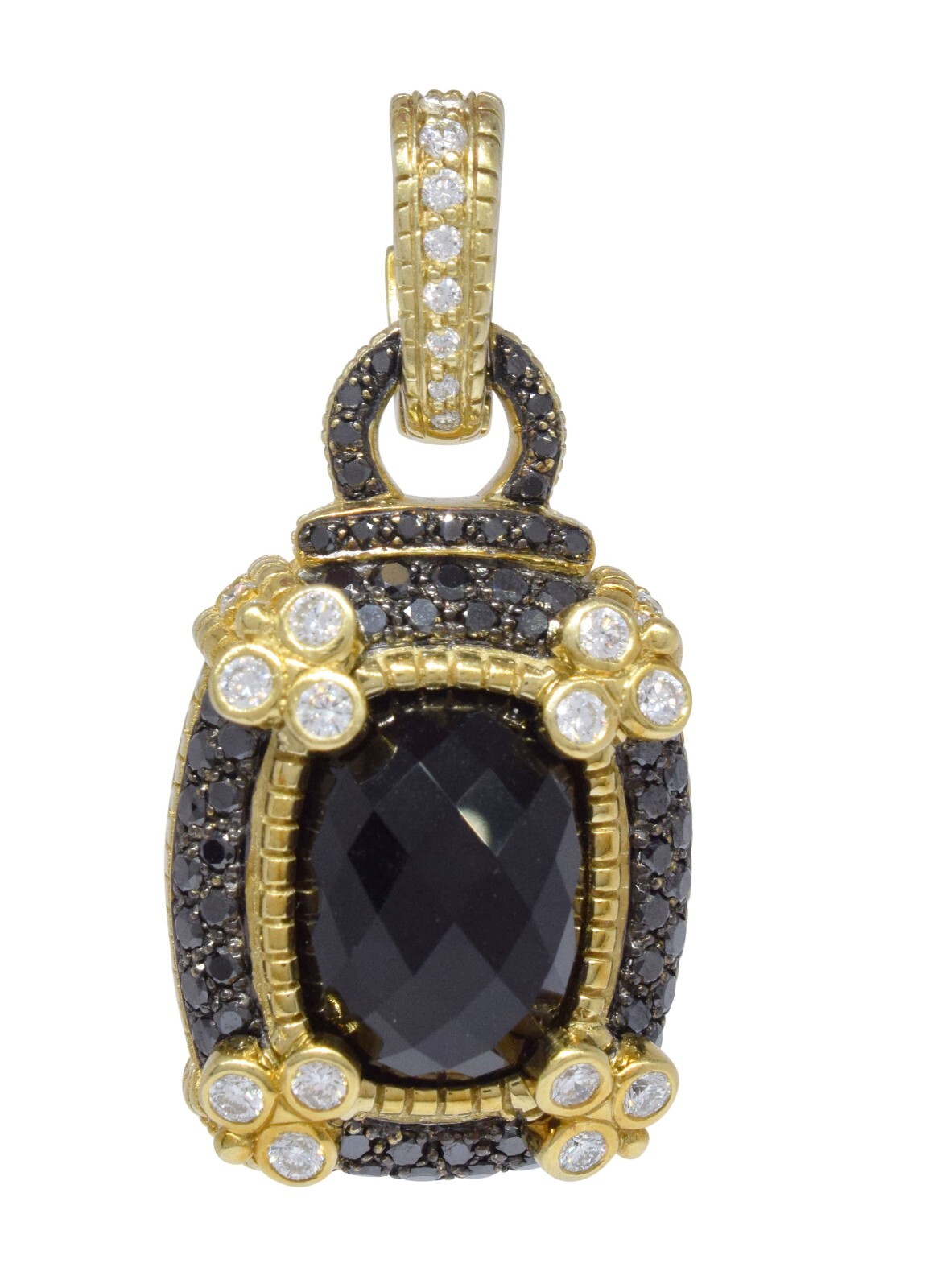 Judith Ripka 18k Yellow Gold Onyx Black & White Diamond Pendant Judith Ripka 18k Yellow Gold Onyx Black & White Diamond Pendant