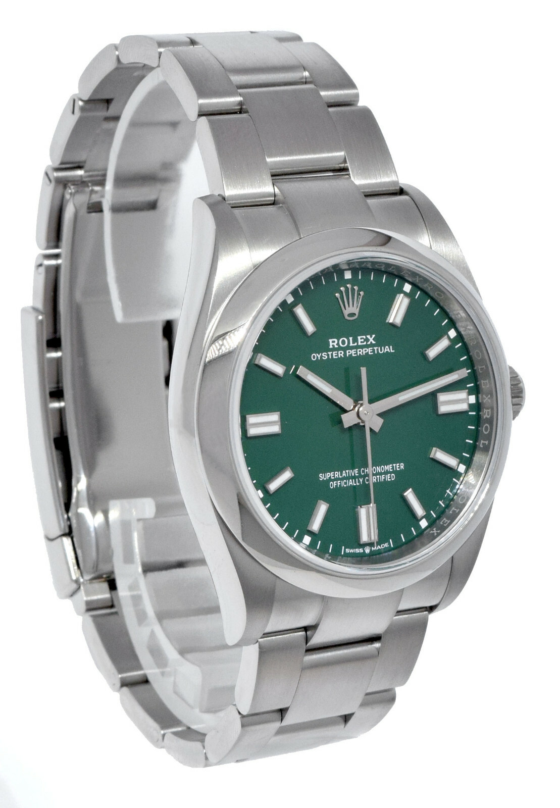 NOS Rolex Oyster Perpetual 36 Steel Green Dial Watch B/P '21 126000