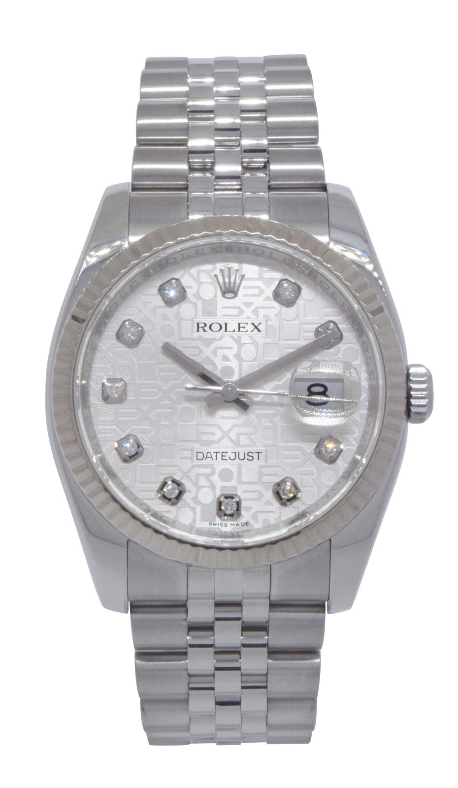 Rolex Datejust Steel & 18k Gold Bezel Jubilee Diamond Dial 36mm Watch Z 116234 Rolex Datejust Steel & 18k Gold Bezel Jubilee Diamond Dial 36mm Watch Z 116234