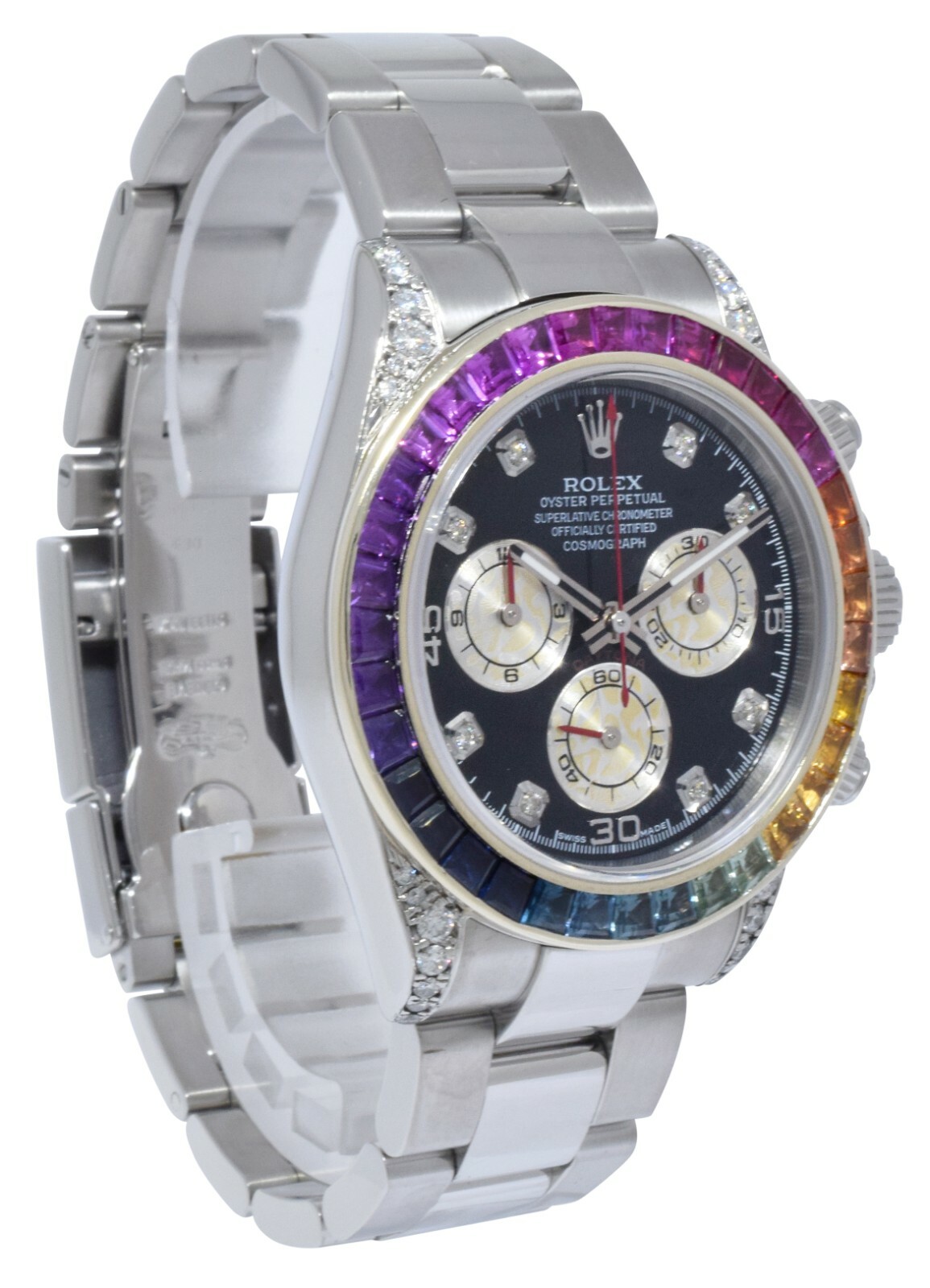 Rolex Daytona Chronograph Steel Rainbow Diamond 40mm Watch P 116520