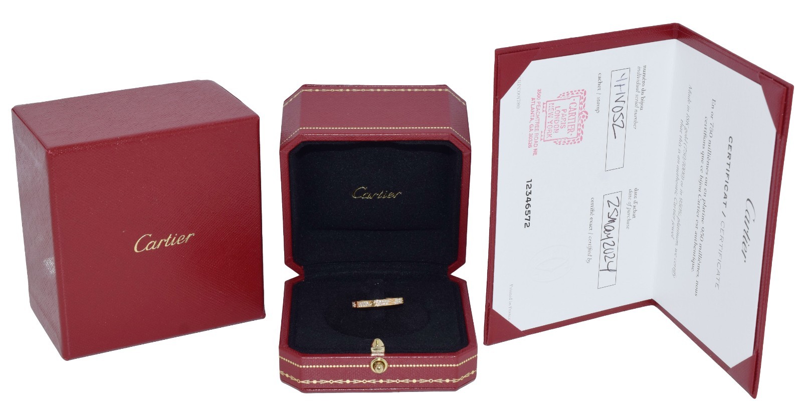 Cartier Love Ring Pave Diamond 18k Yellow Gold Mini Band Size 56 B/P'24 B4218056 Cartier Love Ring Pave Diamond 18k Yellow Gold Mini Band Size 56 B/P'24 B4218056