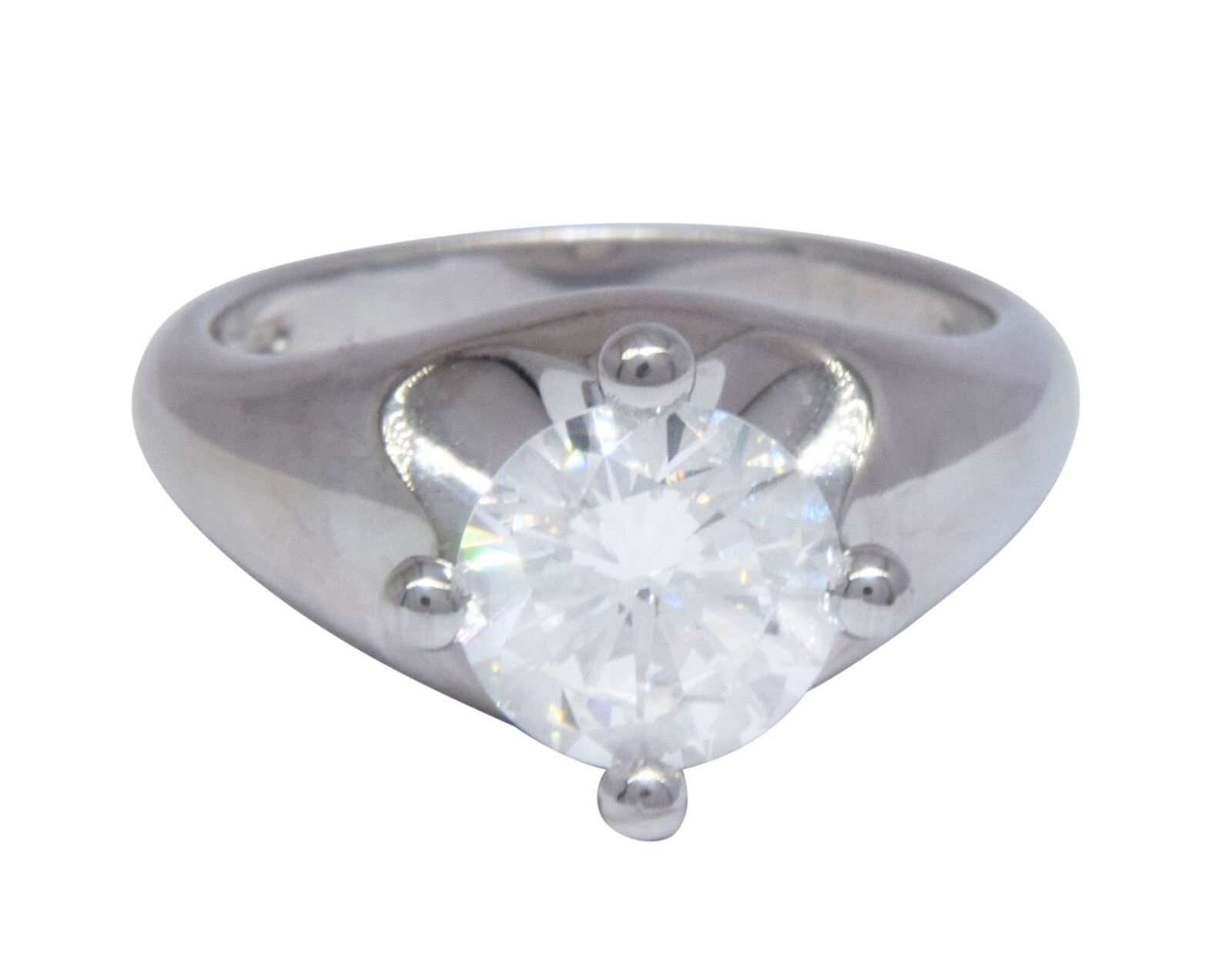 Bvlgari 1.62ct Round Brilliant Cut Diamond & Platinum Solitaire Ring Size 6 Bvlgari 1.62ct Round Brilliant Cut Diamond & Platinum Solitaire Ring Size 6
