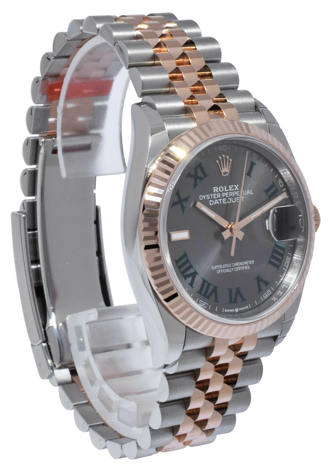 NEW Rolex Datejust 36 18k RG/Steel Wimbledon Gray Dial Watch '21 B/P 126231
