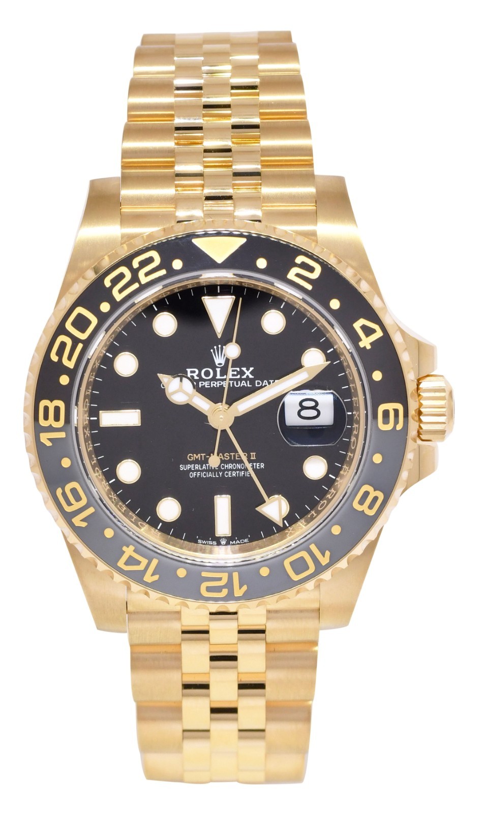 Rolex GMT-Master II 18k YG & Ceramic 40mm Jubilee Watch B/P '24 126718GRNR