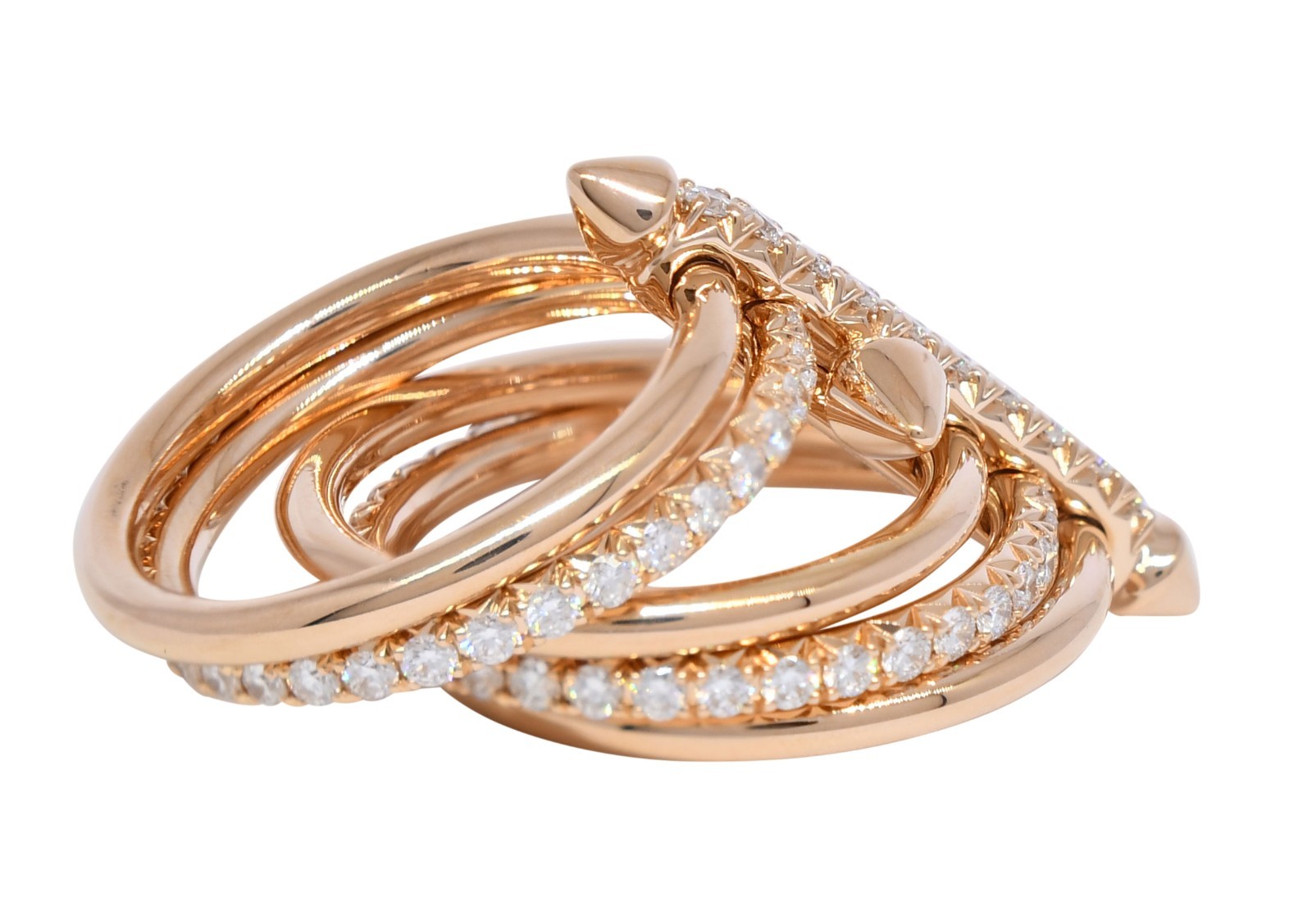 Tiffany & Co. Titan by Pharrell Williams Pave Diamond Rose Gold Ring Size 8.5