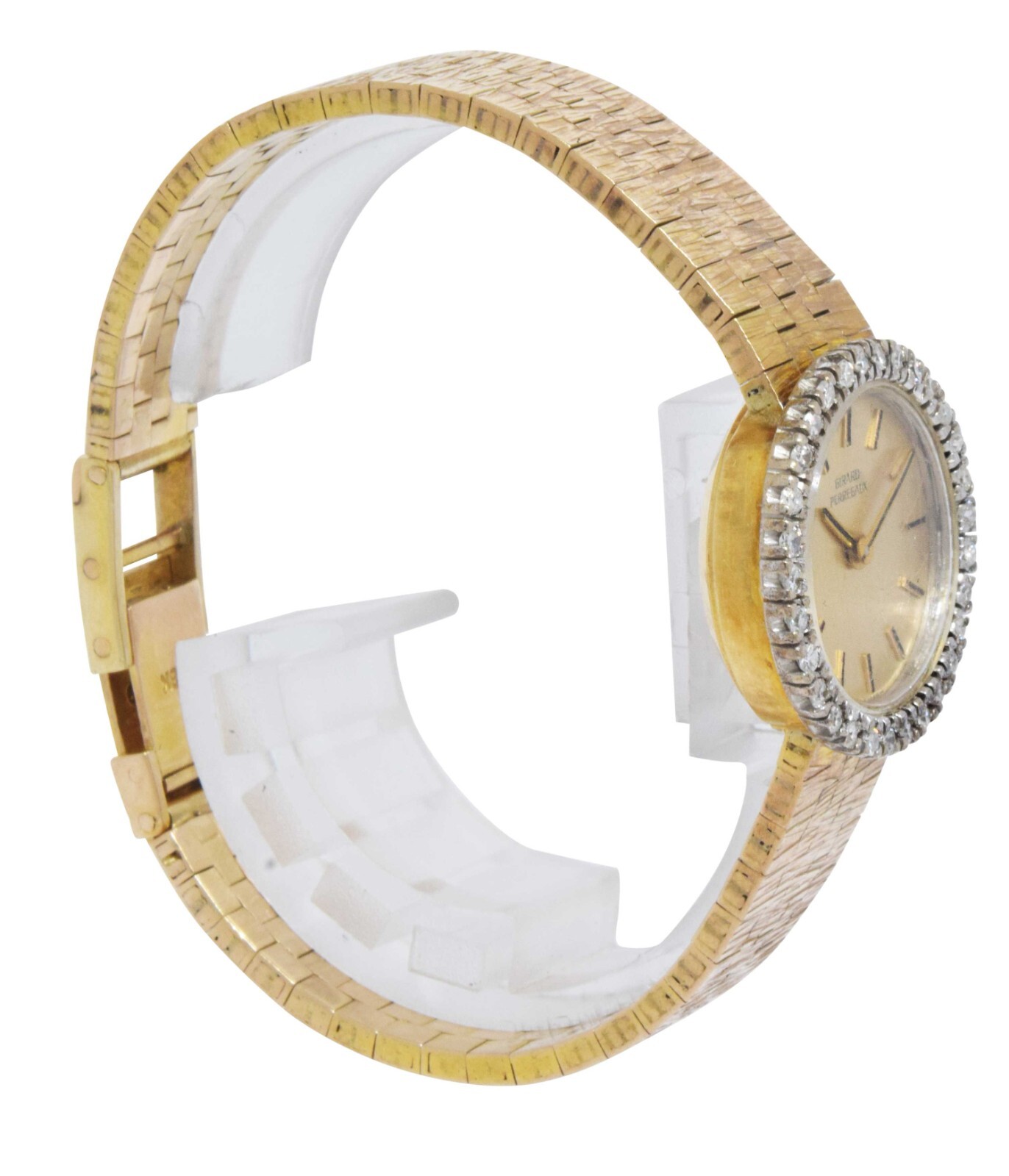 Girard Perragaux Vintage 18k Yellow Gold Diamond Bezel Ladies Manual Watch