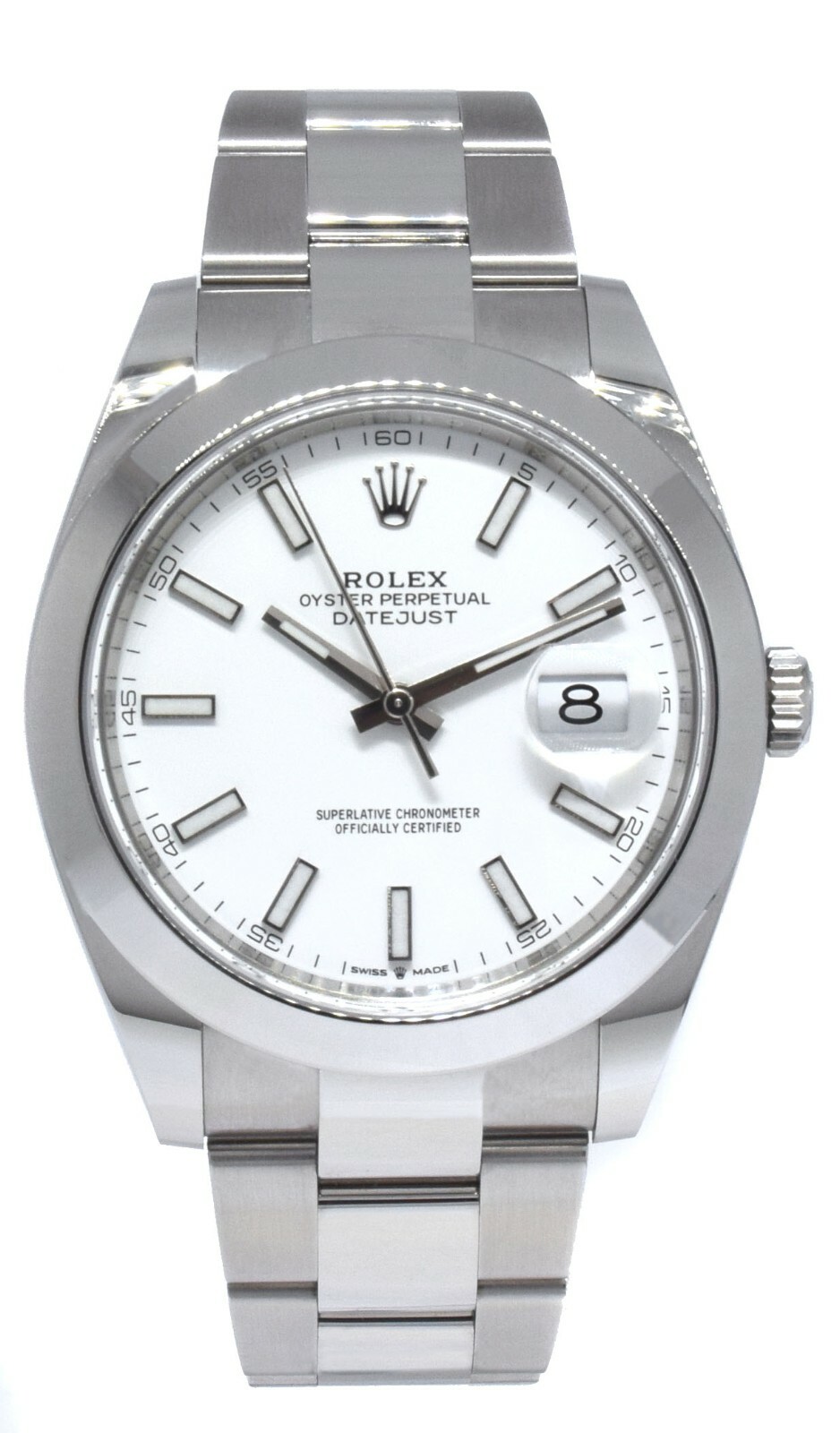 Rolex NOS Datejust 41 Steel White Dial Oyster Bracelet Watch B/P '20 126300