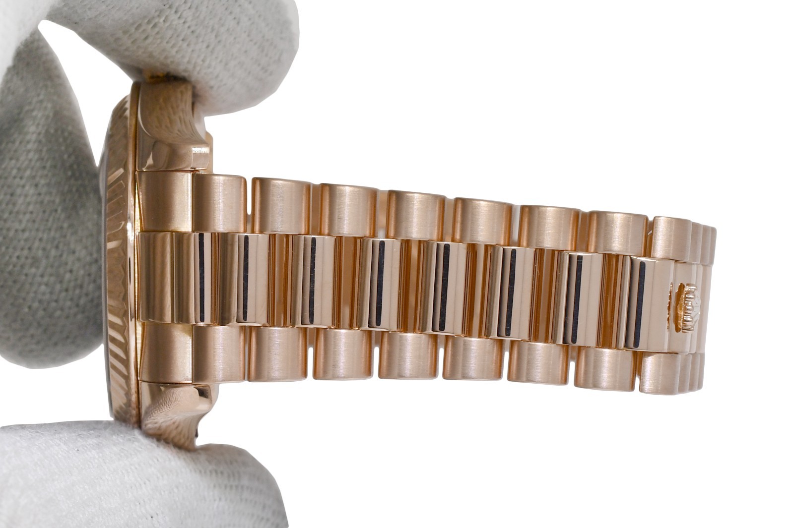 Rolex Day-Date II President 18k Rose Gold Bronze Wave Dial 41mm Watch V 218235