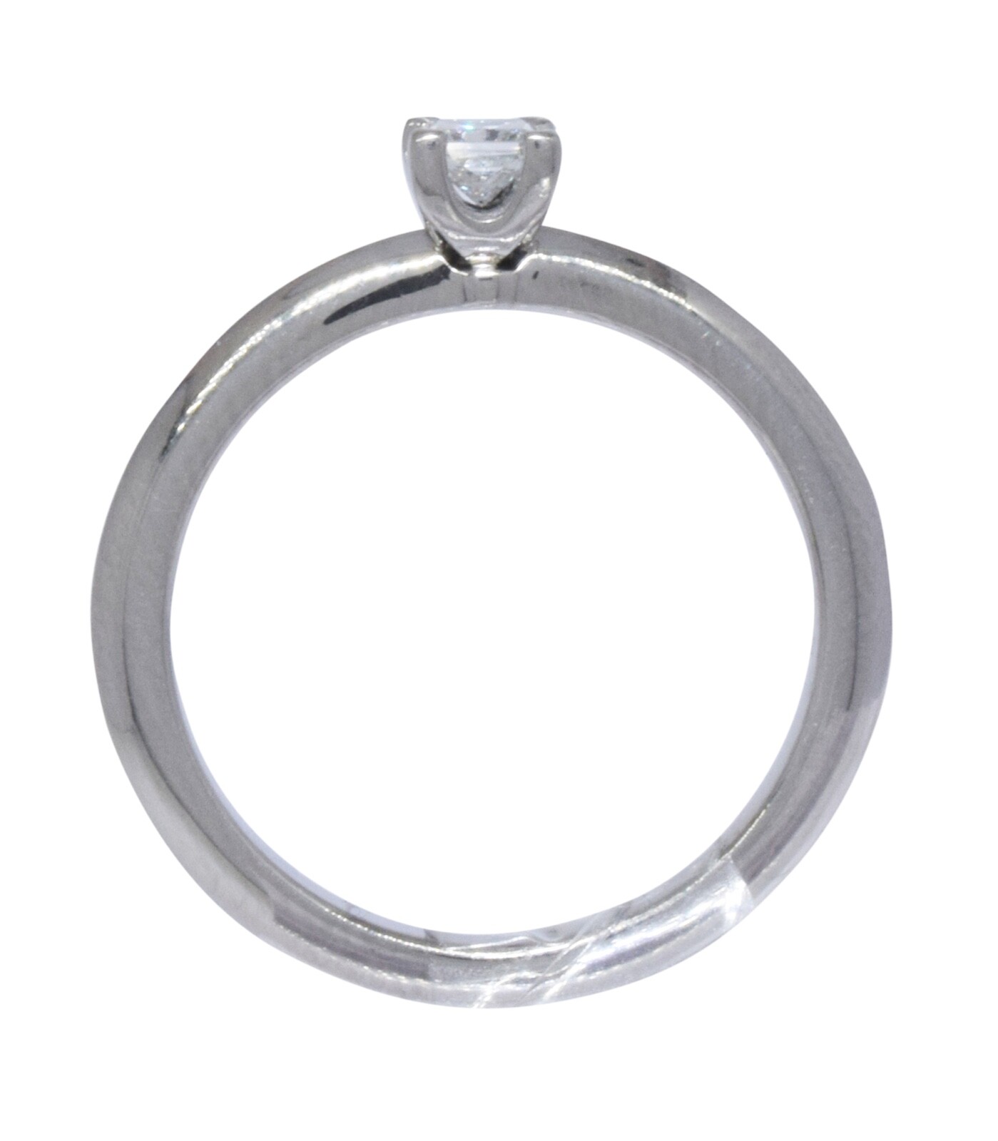 Tiffany & Co. 0.17 Carat Princess Cut Diamond & Platinum Ring & Box Size 6