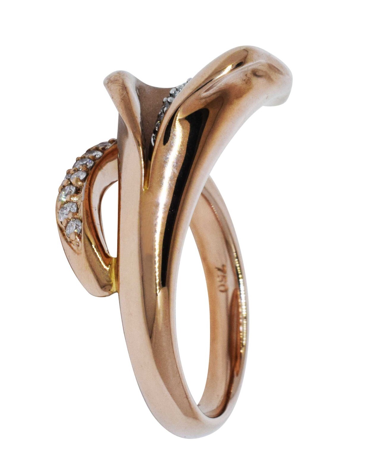 Sonia Bitton 18k Rose Gold 0.29ct Diamond Flower Ring Size 6.75