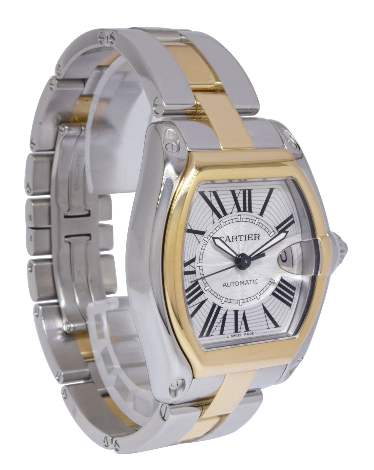 Cartier Roadster 18k Yellow Gold/Steel Silver Dial Automatic Watch W62031Y4 2510 Cartier Roadster 18k Yellow Gold/Steel Silver Dial Automatic Watch W62031Y4 2510