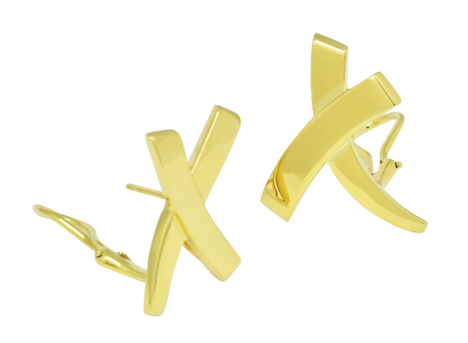 Tiffany & Co Paloma Picasso Graffiti 18k Yellow Gold X Earrings Size Large