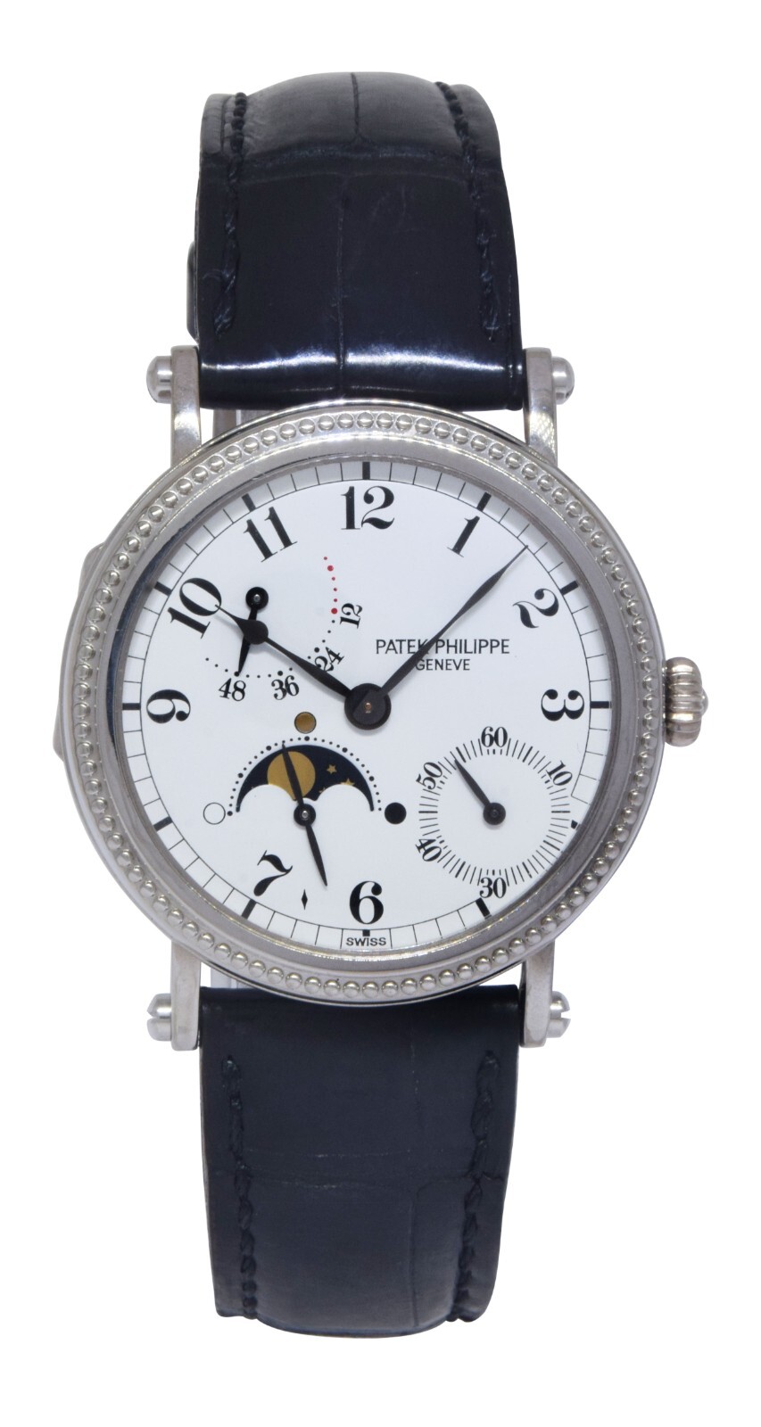 Patek Philippe 5015 Complications 18k White Gold Mens 35mm Watch 5015G