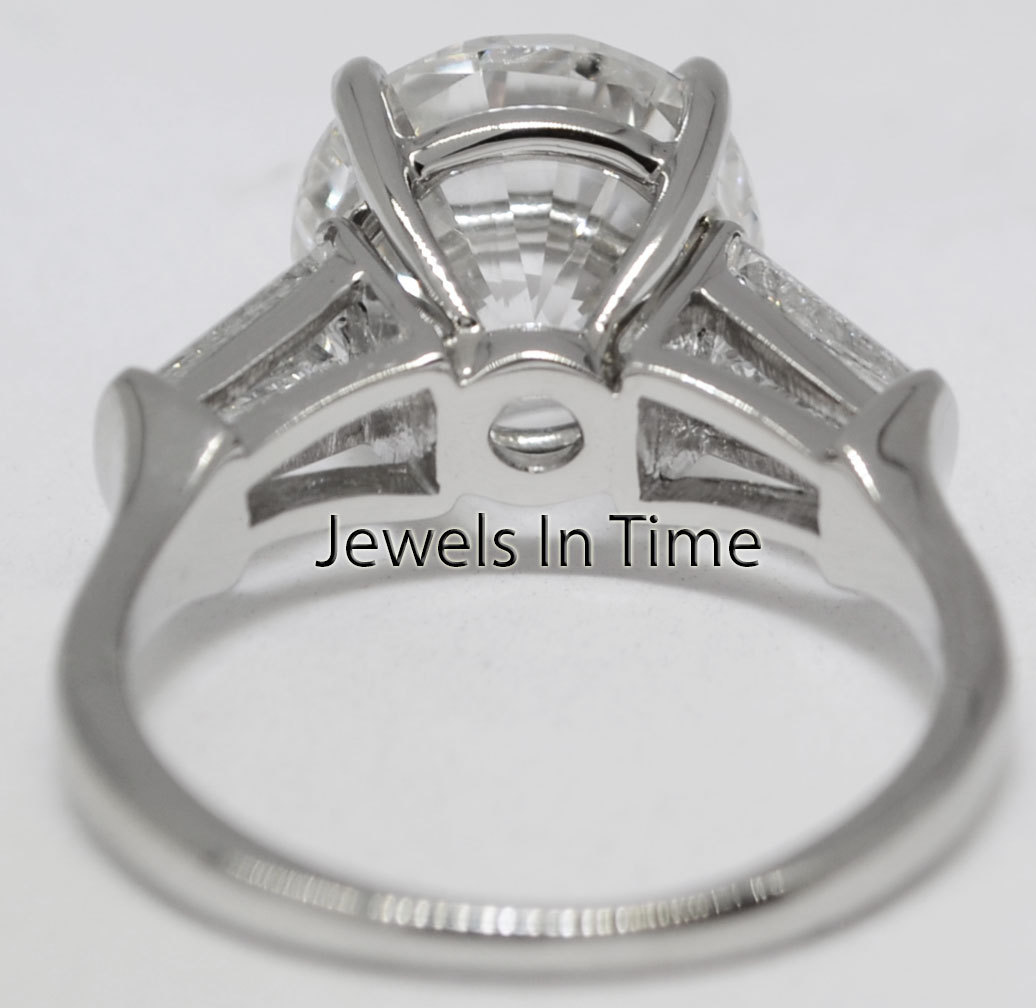 5.01 Carat Round Brilliant Diamond Platinum Ring GIA Certificate 6.25