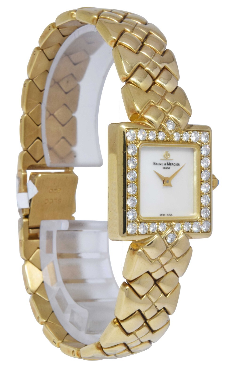 Baume & Mercier Dress 18k YG /Diamond  White MOP Dial Ladies Quartz Box MV035078
