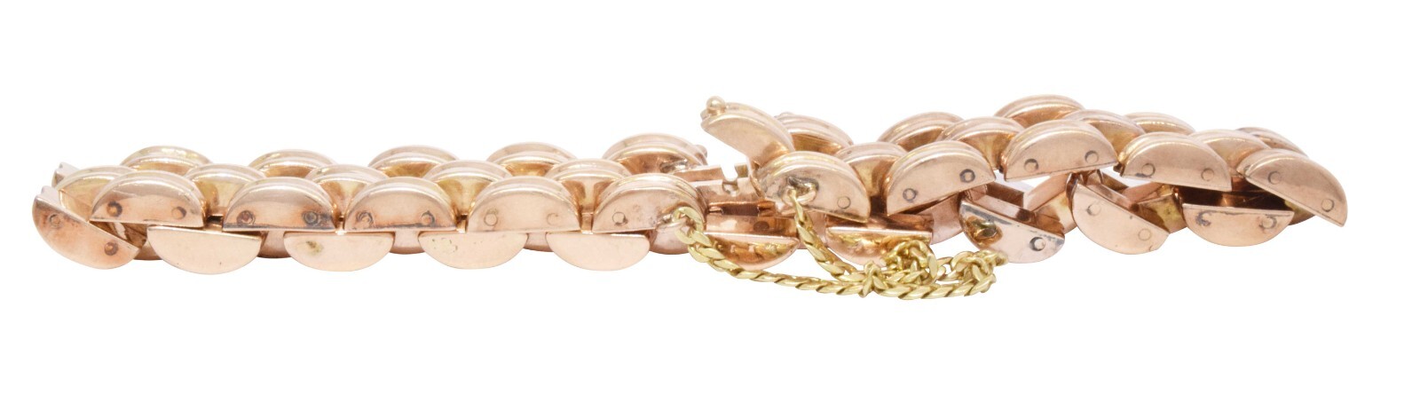 14K Rose Gold Panther Link Style Bracelet 8 inches