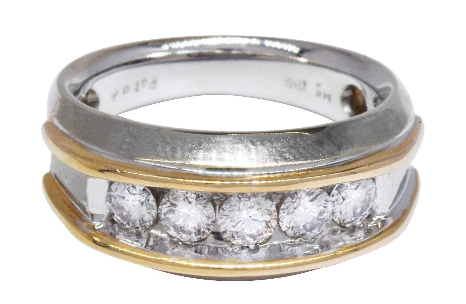 Men's 14K Yellow & White Gold Diamond Ring 10.5