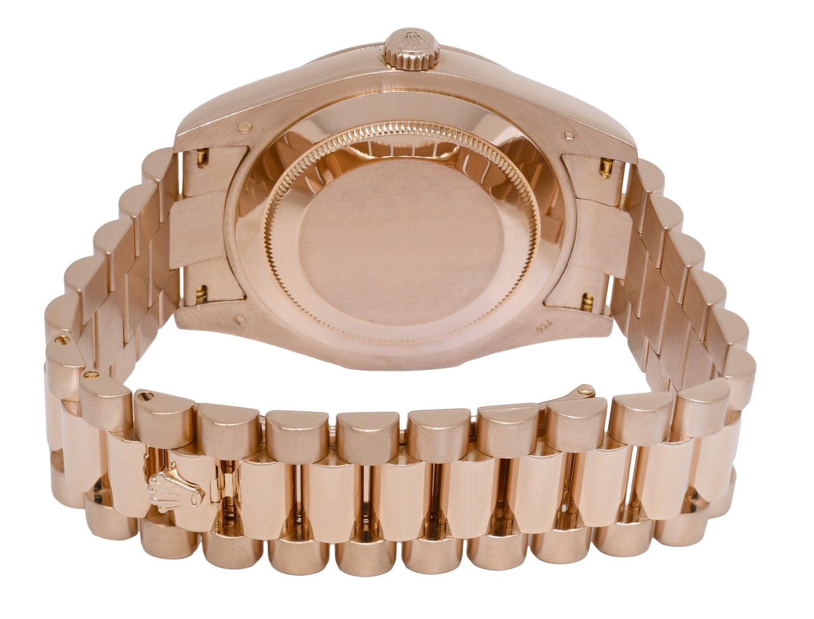 Rolex Day-Date II President 18k Rose Gold Bronze Wave Dial 41mm Watch V 218235