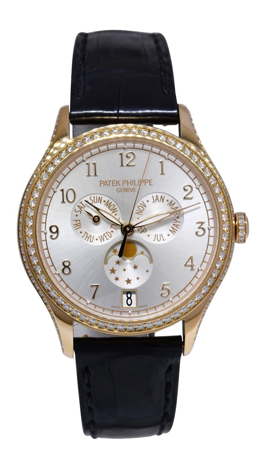 Patek Philippe Annual Calendar 18k Rose Gold Diamond 38mm Watch B/P 4947R