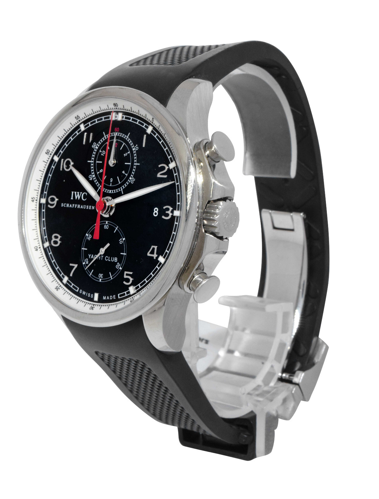 IWC  Portuguese Yacht Club Chronograph Steel Black Dial Watch Box/Papers 3902