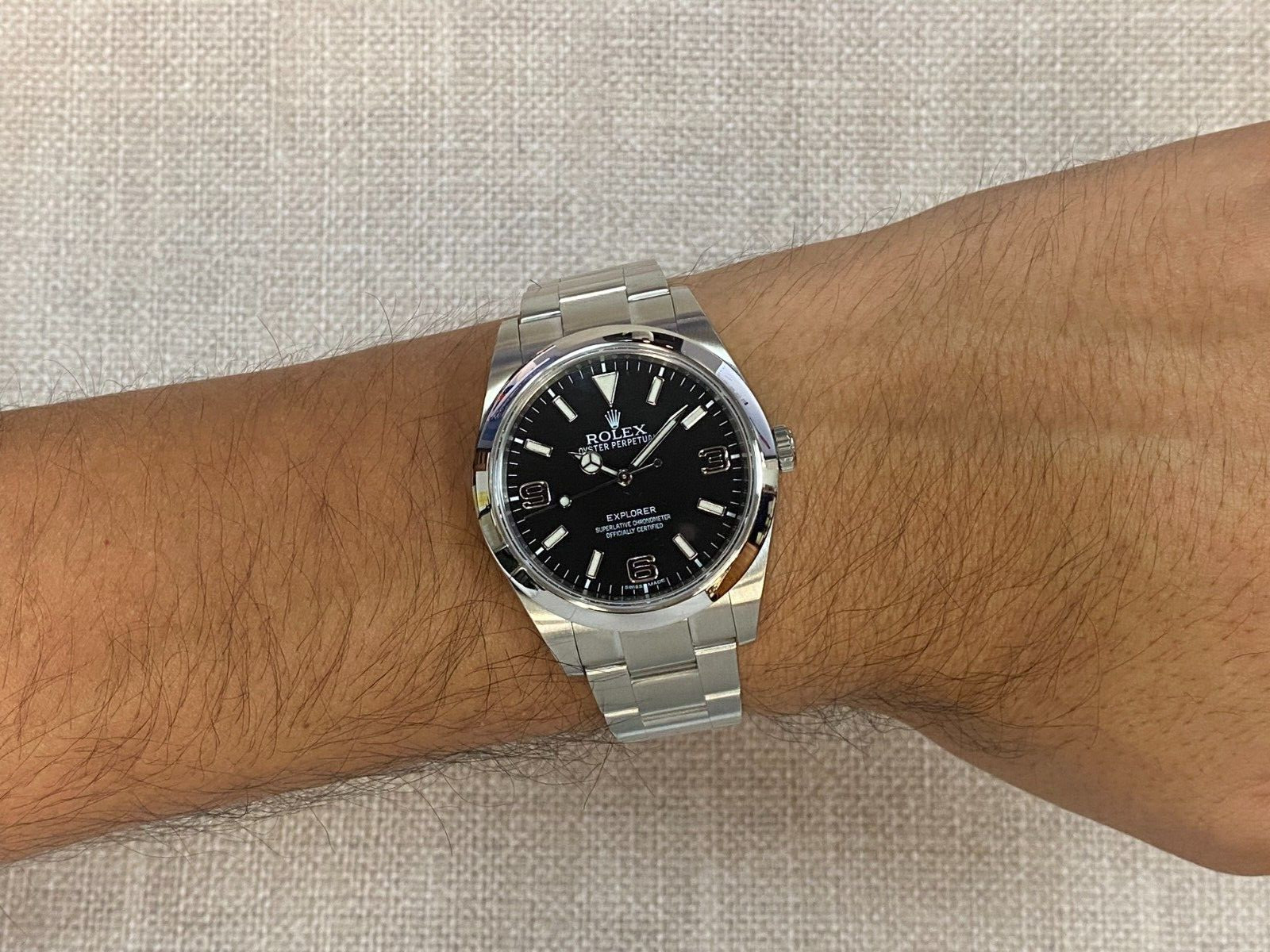 Rolex Explorer Stainless Steel Black Dial MK1 Mens 39mm Watch 214270