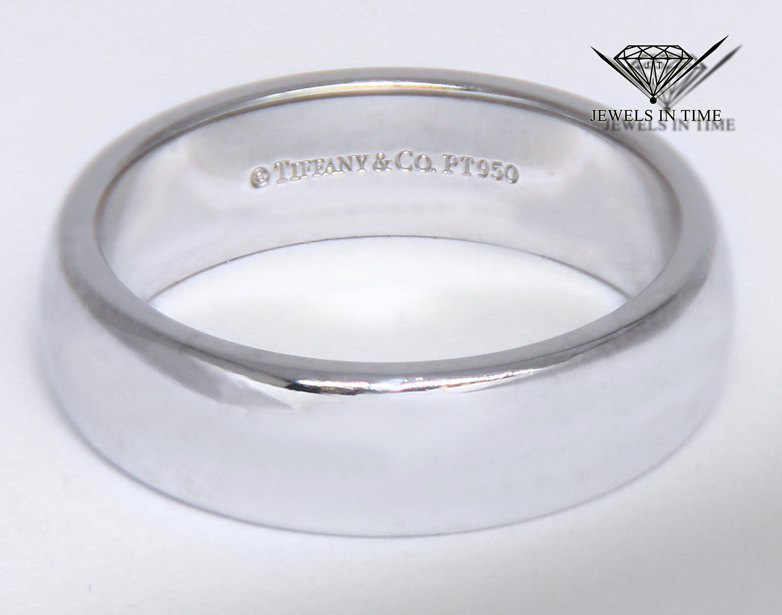 Tiffany & Co. Platinum 6mm Wedding Band Ring Size 7.75