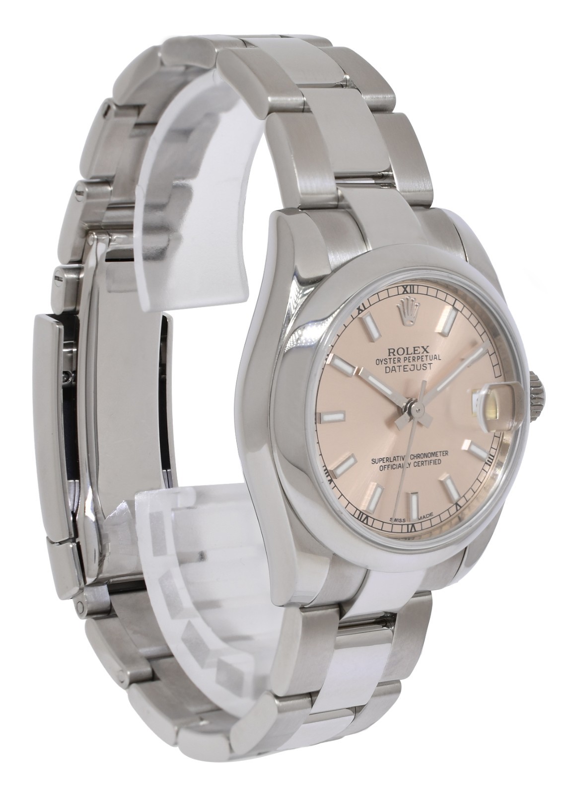 Rolex Datejust Steel Pink Dial Oyster Bracelet Ladies 31mm Watch +Card 178240