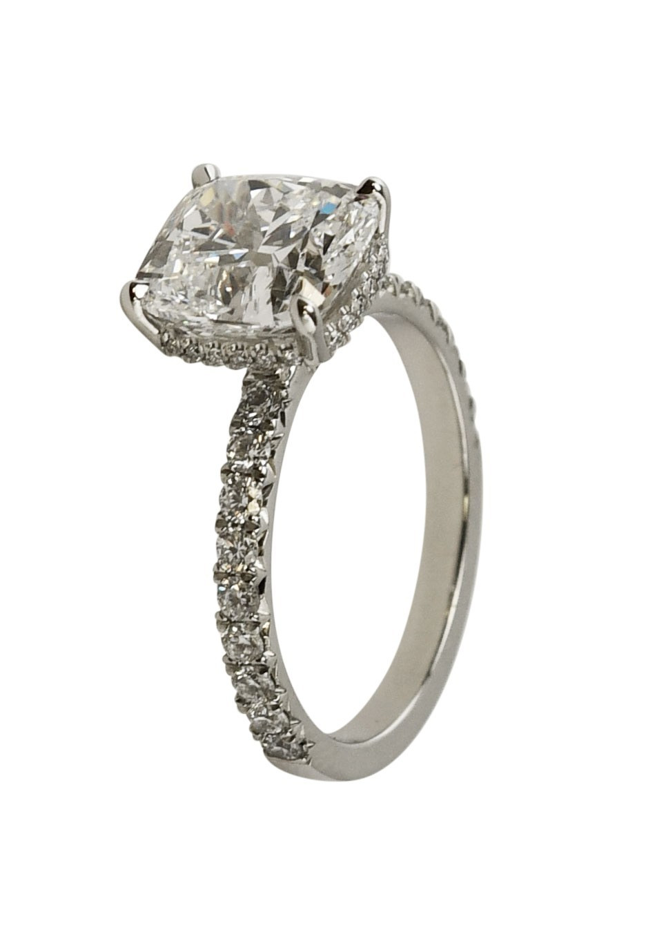 GIA 4.05 Carat Cushion Modified Brilliant Diamond Platinum Engagement Ring s. 8